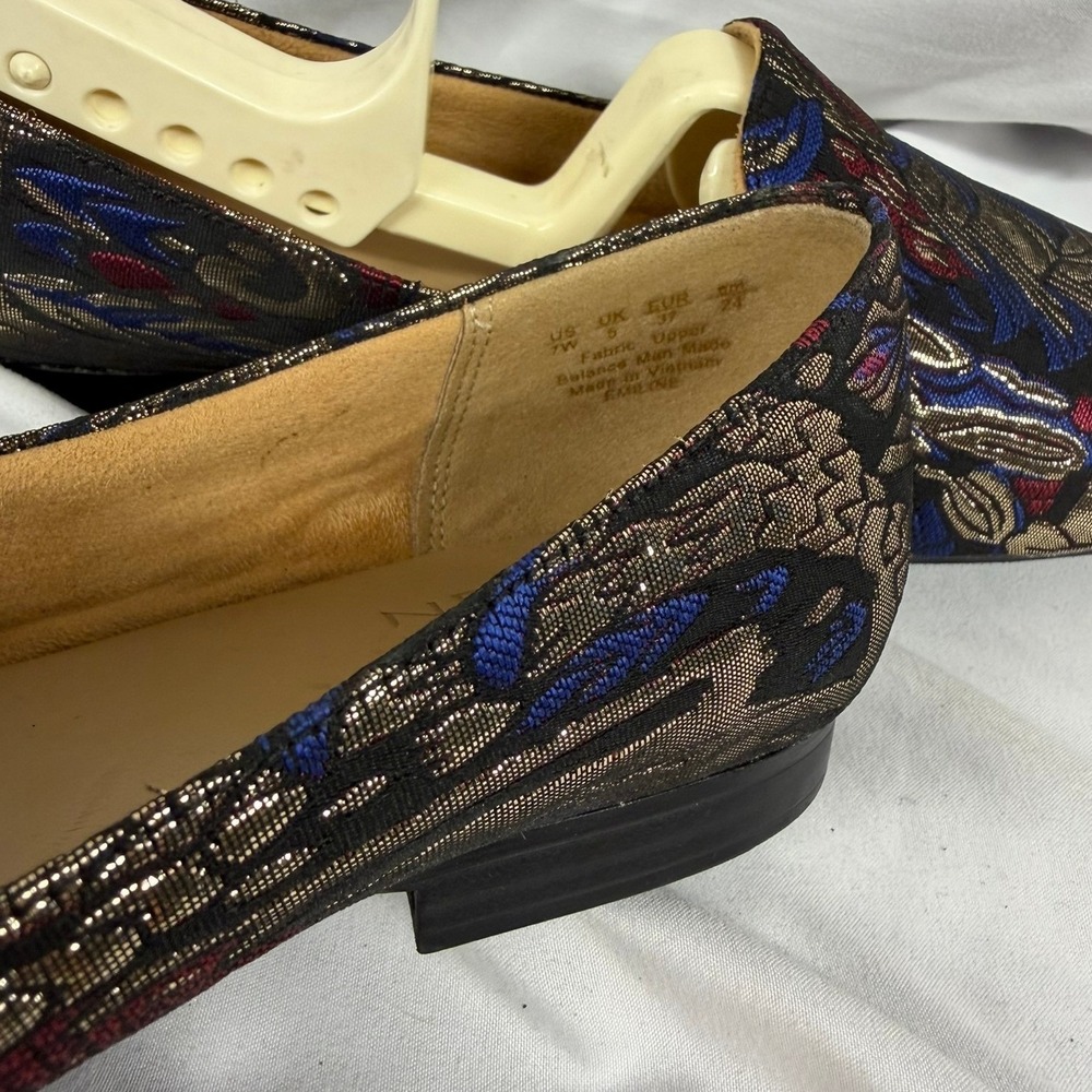 Naturalizer Emiline Womens Comfortable Fashion Flat Loafer Shoes - Black Multi - Picture 8 of 10